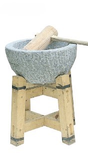石ウス(2升用)、台、杵(大)セット  レンタル